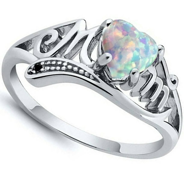 Sparkling Blue Fire Opal White Sapphire Ring 925 Silver Women Engagement Jewelry